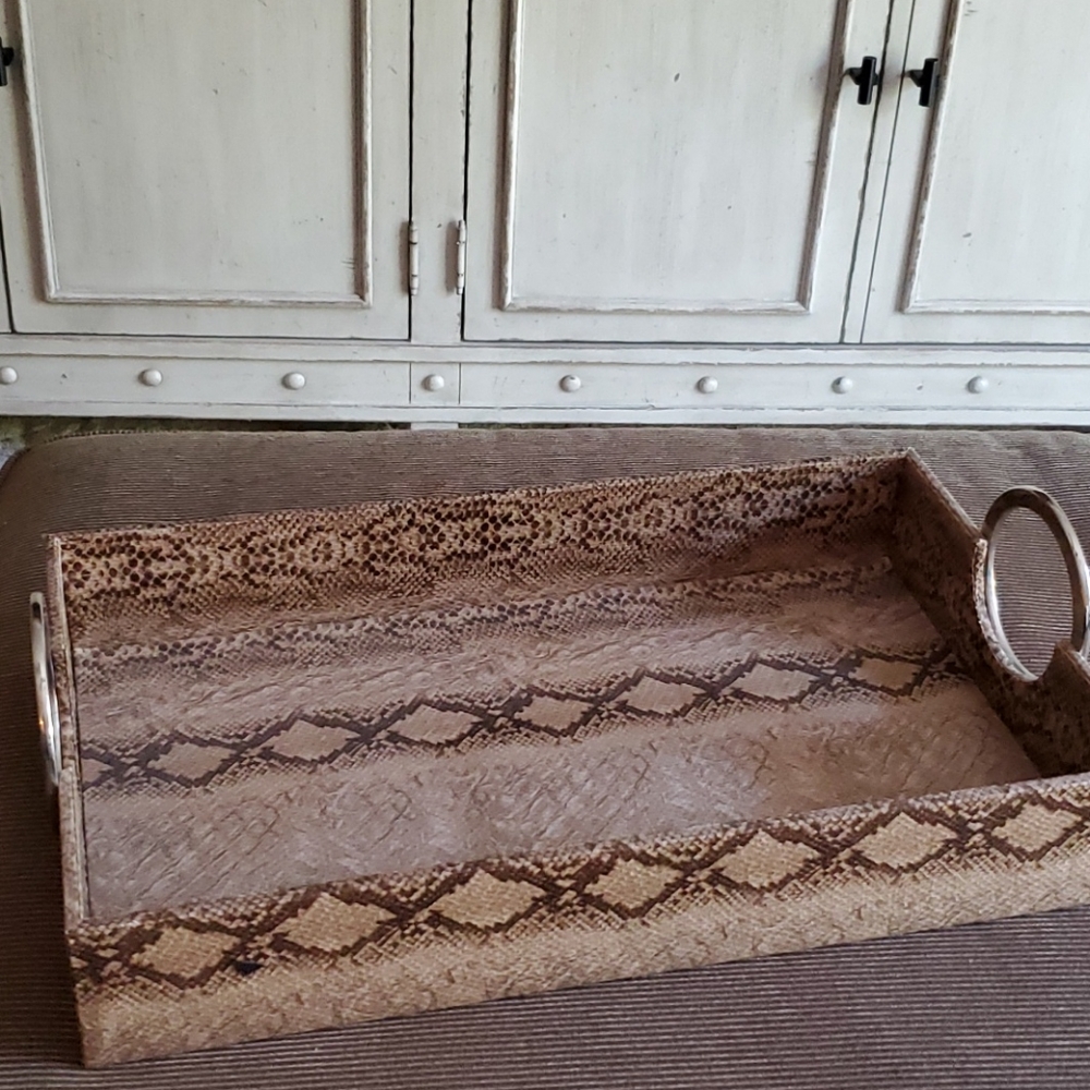 Python Patterned Tray NWOT!